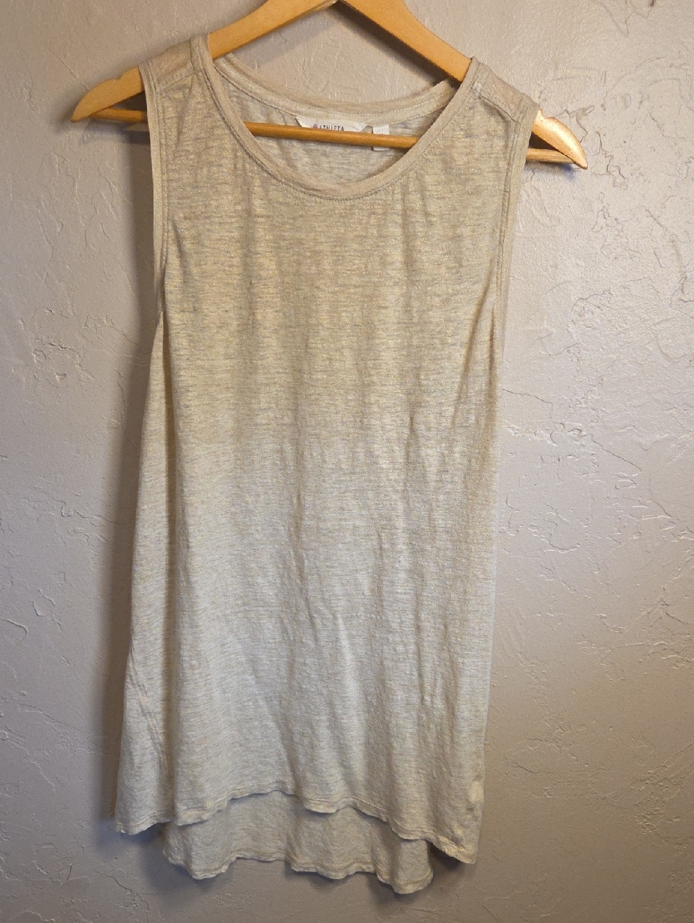 Athleta Light Cream Gold Shimmer Tank Top Size S